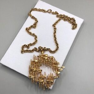 Vintage Boucher modernist brutalist convertible  brooch pendant necklace